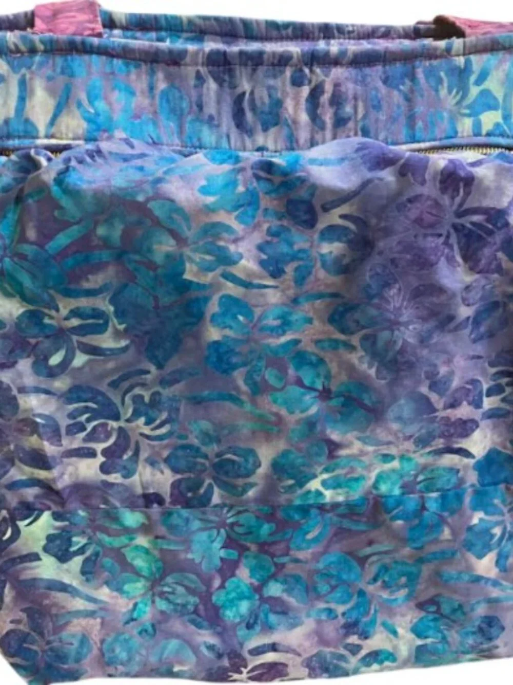 Unbranded Santorini Batik Bag in Blues and Purples with Iridescent Bottom OS EUC